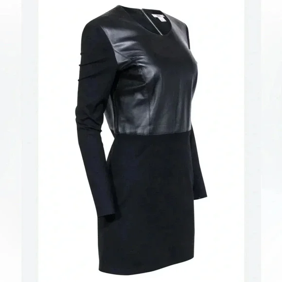 Helmut lang leather dress size P
